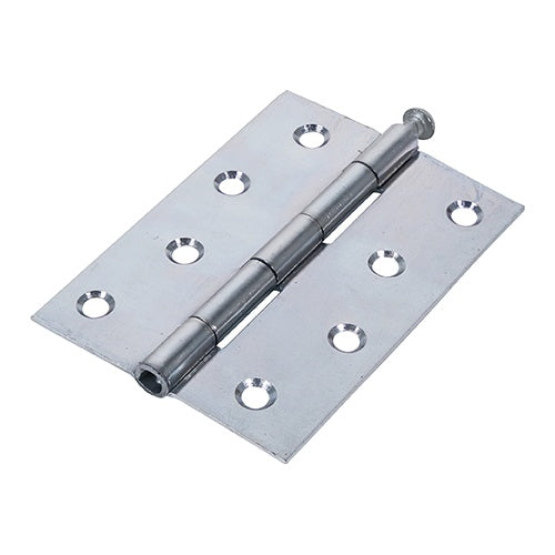 Pair of - TIMCO Butt Hinges Loose Pin (1840) Steel Silver - 100 x 71