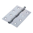 Pair of - TIMCO Butt Hinges Loose Pin (1840) Steel Silver - 100 x 71