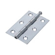 Pair of - TIMCO Butt Hinges Loose Pin (1840) Steel Silver - 75 x 50