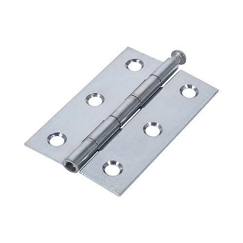 Pair of - TIMCO Butt Hinges Loose Pin (1840) Steel Silver - 75 x 50