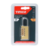 TIMCO Brass Combination Padlock - 28mm