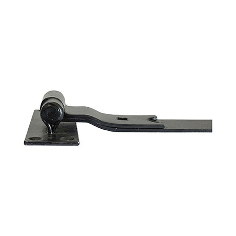 Pair of - TIMCO Cranked Band & Hook On Plates Hinges Black - 350mm