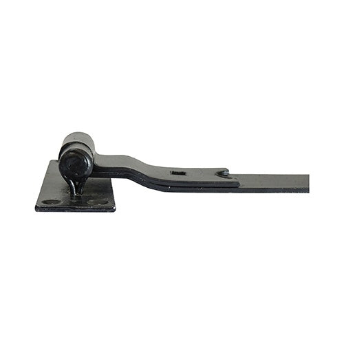 Pair of - TIMCO Cranked Band & Hook On Plates Hinges Black - 600mm