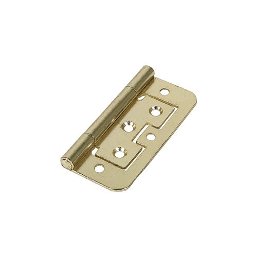 Pair of - TIMCO Flush Hinges (105) Steel Electro Brass - 75 x 51