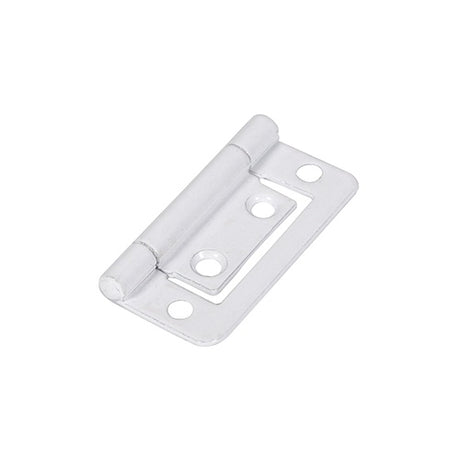 Pair of - TIMCO Flush Hinges (105) Steel White - 50 x 38.5