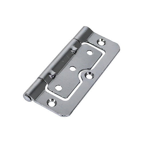 Pair of - TIMCO Hurlinge Hinges Fixed Pin (104) Steel Polished Chrome - 101 x 66