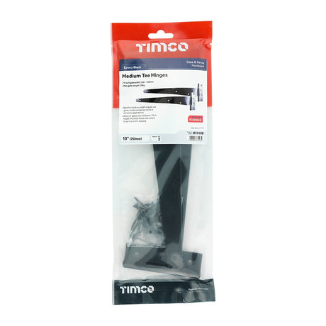 TIMCO Medium Tee Hinges Black - 10"