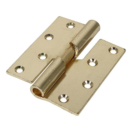 Pair of - TIMCO Rising Butt Hinges Right Hand Steel Electro Brass - 100 x 86