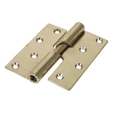 Pair of - TIMCO Rising Butt Hinges Left Hand Steel Electro Brass - 100 x 86