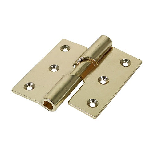 Pair of - TIMCO Rising Butt Hinges Left Hand Steel Electro Brass - 75 x 72