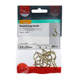 10 x TIMCO Cup Hooks Round Electro Brass - 25mm