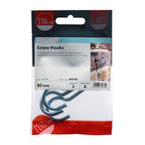 3 x TIMCO Screw Hooks Silver - 80mm