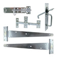 TIMCO Side Gate Kit Medium Tee Hinges Suffolk Latch & Brenton Padbolt Sliver - 18"