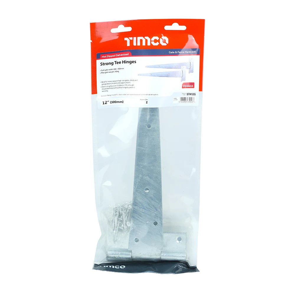 TIMCO Strong Tee Hinges Hot Dipped Galvanised - 12"