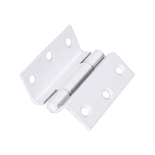 Pair of - TIMCO Stormproof Hinges (1951) Steel White - 63 x 58