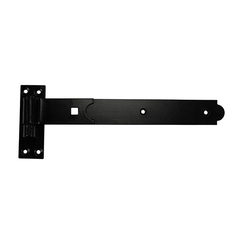 Pair of - TIMCO Straight Band & Hook On Plates Hinges Black - 250mm