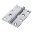 Pair of - TIMCO Strong Butt Hinges (451) Steel Silver - 100 x 73