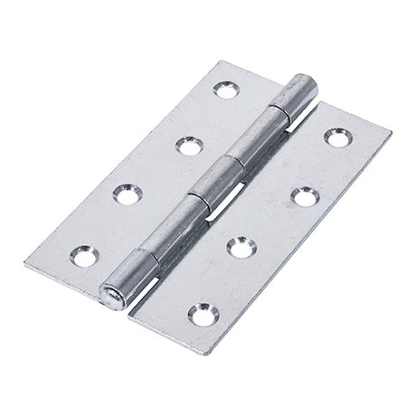 Pair of - TIMCO Uncranked Butt Hinges (5050) Steel Silver - 100 x 58