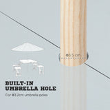 Outsunny Folding Picnic Table with 4 Seats and Umbrella Hole - Grey