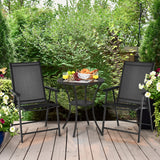 Set of 2 Outdoor Patio Folding Chair with Ergonomic Armrests-Black
