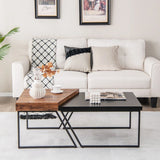 2 Pieces Modern Stacking Side Table for Living Room, Office, Bedroom