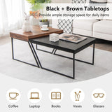 2 Pieces Modern Stacking Side Table for Living Room, Office, Bedroom