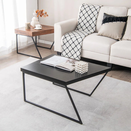 2 Pieces Modern Stacking Side Table for Living Room, Office, Bedroom