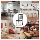 2 Pieces Solid Whitesburg Spindle Back Wood Dining Chairs-Black