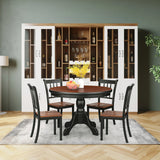2 Pieces Solid Whitesburg Spindle Back Wood Dining Chairs-Black