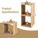 Set of 2 Stackable Nightstand with Storage Cubes