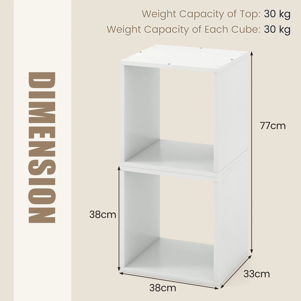 Cube Storage Organizer Set of 2-White