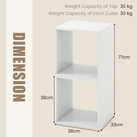 Cube Storage Organizer Set of 2-White