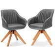 Ergonomic Armchairs with Linen Fabric Cover for Home Office-Grey