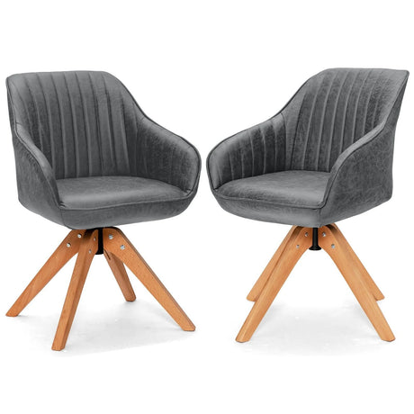 Ergonomic Armchairs with Linen Fabric Cover for Home Office-Grey