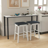Set of 2 24/30 Inch Dining Bar Stool with Acacia Wood Frame-30 inches