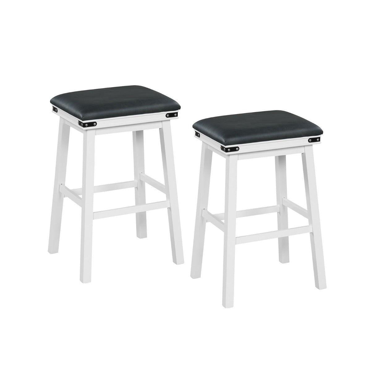 Set of 2 24/30 Inch Dining Bar Stool with Acacia Wood Frame-30 inches