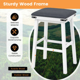 Set of 2 24/30 Inch Dining Bar Stool with Acacia Wood Frame-30 inches