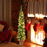 Set of 3 Pre-Lit Artificial Christmas Trees with 415 Green Branch Tips and 230 Warm White LED Lights