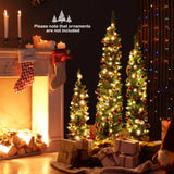 Set of 3 Pre-Lit Artificial Christmas Trees with 415 Green Branch Tips and 230 Warm White LED Lights