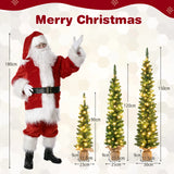 Set of 3 Pre-Lit Artificial Christmas Trees with 415 Green Branch Tips and 230 Warm White LED Lights