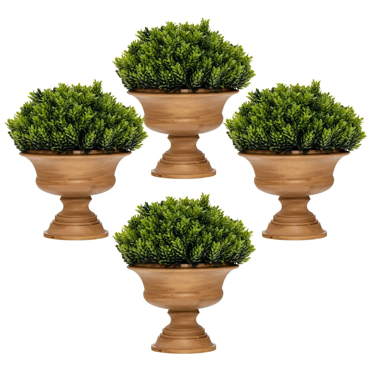 4-Set Artificial Mini Greenery Potted Plant for Home &amp; Office-Round shape
