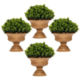 4-Set Artificial Mini Greenery Potted Plant for Home &amp; Office-Round shape