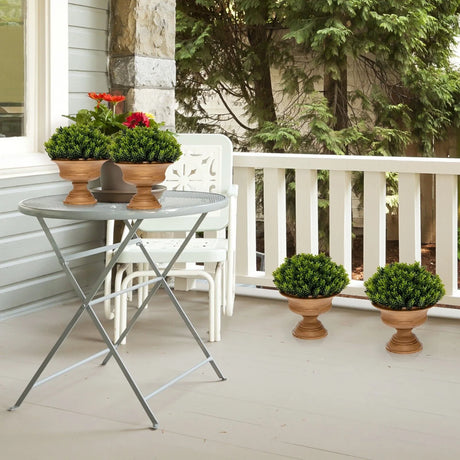 4-Set Artificial Mini Greenery Potted Plant for Home &amp; Office-Round shape