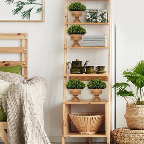 4-Set Artificial Mini Greenery Potted Plant for Home &amp; Office-Round shape