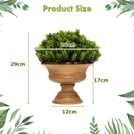 4-Set Artificial Mini Greenery Potted Plant for Home &amp; Office-Round shape