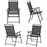 4 Pieces Folding Chairs with Ergonomic Backrest for Outdoor
