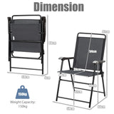 4 Pieces Folding Chairs with Ergonomic Backrest for Outdoor