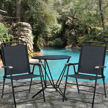 4 Pieces Folding Chairs with Ergonomic Backrest for Outdoor