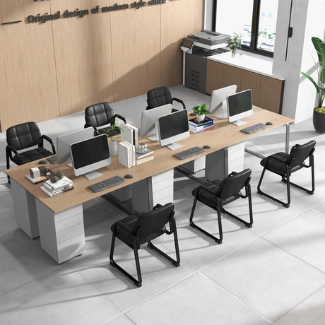 Set of 4 Reception Guest Chair with Padded Armrests-Black