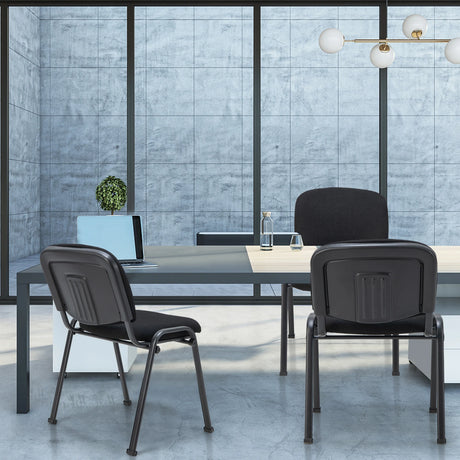 Office Chair with Metal Frame and Padded Cushions for Conference Room-Set of 5